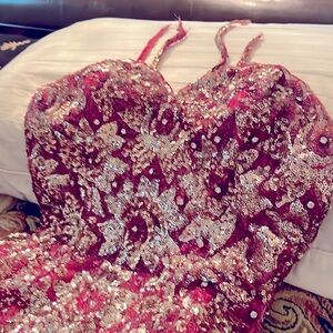 Hand made made in Paris beaded hand beaded gown Barbie style gown